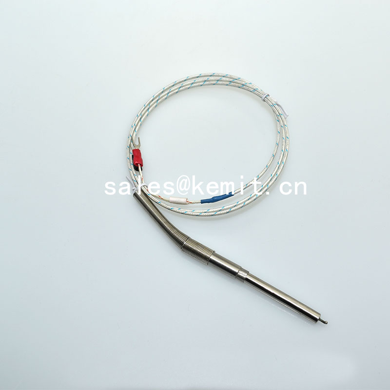 KTR1239 E K J thermocouple temperature sensor with anti-bend spring